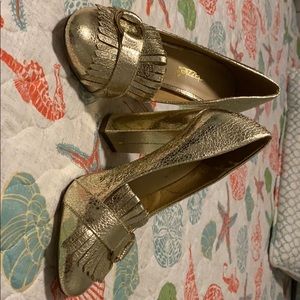 Natalie Gold 4in box heels